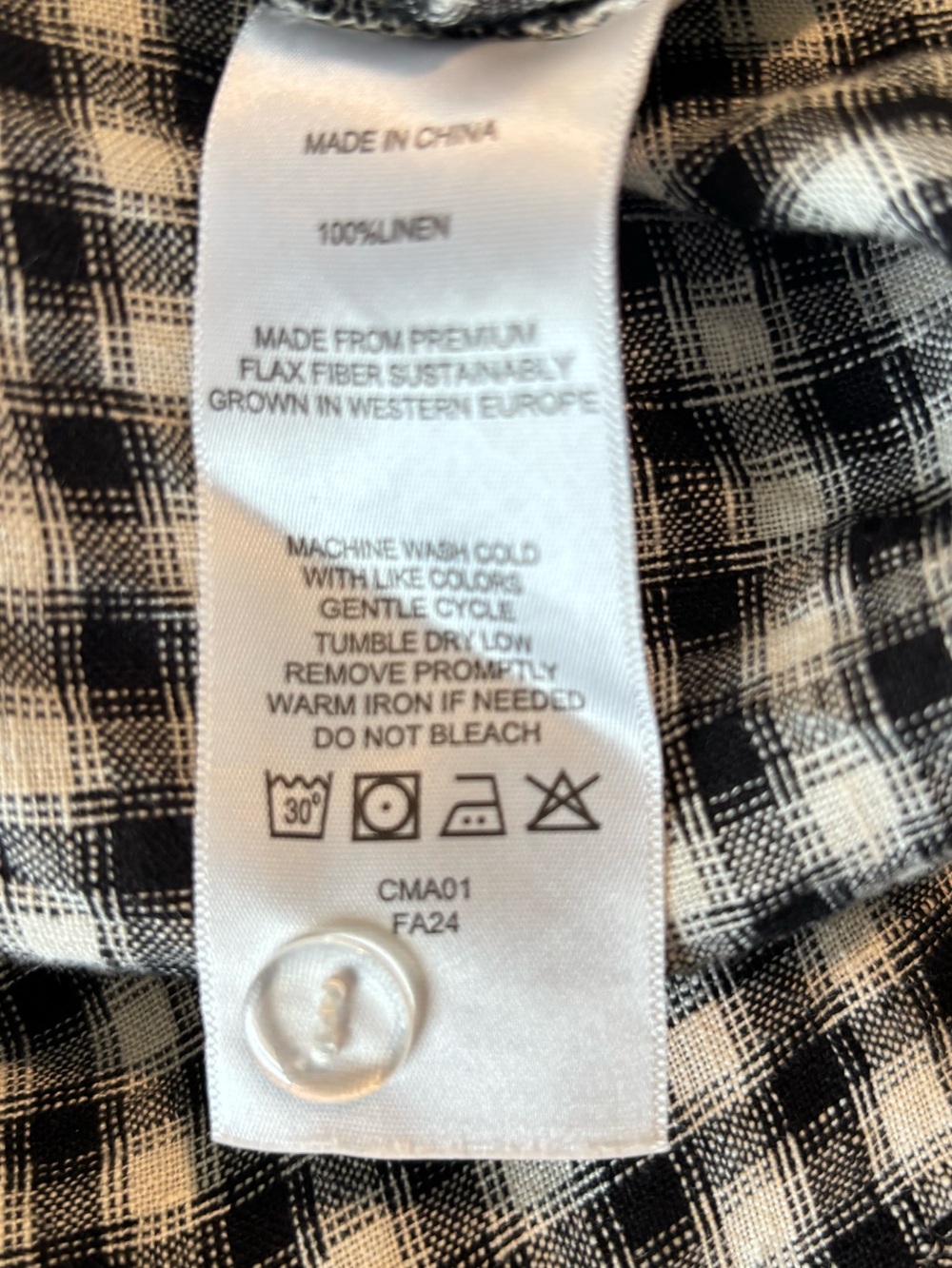 Quince 100% European Linen Midi Dress In Classic Mini Gingham Size XL - Picture 12 of 14